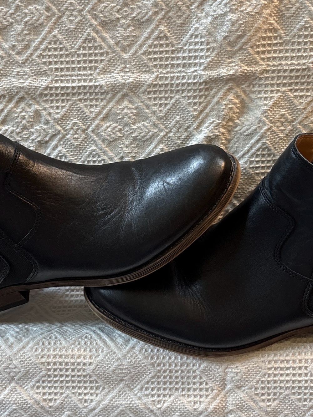 Franco Sarto Black Leather Ankle Booties